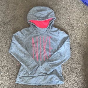 Pink and gray Nike hoodie